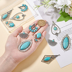 12 шт. 6 стиля подвески из ретро-сплава&nbsp;FIND-GO0001-93