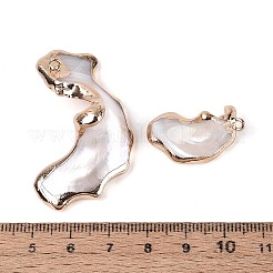 Galvanisierte Anhänger aus natürlichen Muscheln&nbsp;SSHEL-T018-19