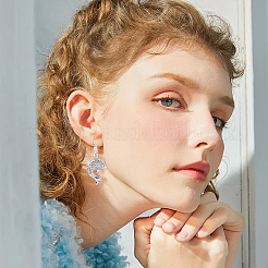 Серьги-клипсы из латуни с микропаве из кубического циркония&nbsp;KK-BBC0019-80