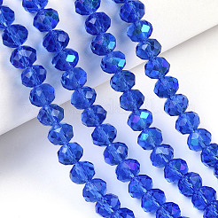 Chapelets de perles en verre électroplaqué&nbsp;X1-EGLA-A034-T8mm-L26