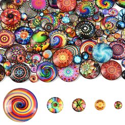40 Stück Glascabochons mit flacher Rückseite&nbsp;GLAA-YW0005-32A