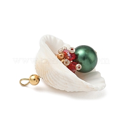 Подвески из натуральной ракушки и круглого стекла&nbsp;PALLOY-MZ00912-08