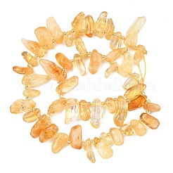 Нити из нагретых натуральных цитриновых бусин&nbsp;G-F821-C04-01