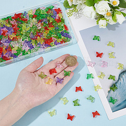 300шт 6 цвета прозрачные акриловые бусины&nbsp;TACR-PH0001-96