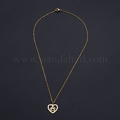 201 colliers pendentifs en acier inoxydable&nbsp;NJEW-S105-JN581-40-2