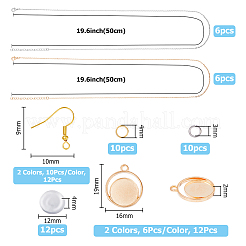 Наборы для изготовления сережек и ожерелья из латуни и железа с пустым куполом своими руками&nbsp;DIY-HS0001-05B