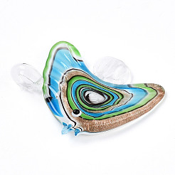 Ручной золотой песок Lampwork большие кулоны&nbsp;LS-LAMP-T023-06E