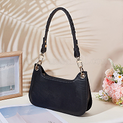 Ручки для сумок из черной микрофибры и искусственной кожи&nbsp;WH0816-033LG