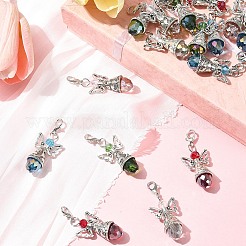 20 шт. 5-х цветные стеклянные акриловые подвески в виде ангела&nbsp;HJEW-FS00016