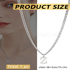 1 collar con colgante de letra de acero inoxidable 304&nbsp;NJEW-LP0001-33Z-P