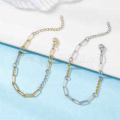 2 шт. браслеты из нержавеющей стали 304 с цепочкой и скрепками для женщин&nbsp;BJEW-JB12748