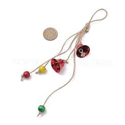 Décorations suspendues en forme de cloche de Noël en fer&nbsp;HJEW-JM03760-02