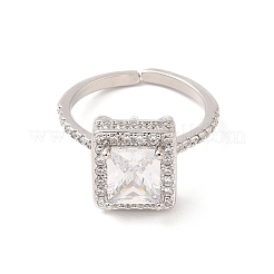 Bagues en laiton zircone cubique micro pavé&nbsp;RJEW-R146-06D-P