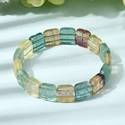 Bracelets extensibles en perles de fluorite naturelle pour femmes et hommes&nbsp;BJEW-D461-02C