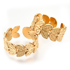Anillos de puño de hoja de acero inoxidable 304 con recubrimiento iónico (IP)&nbsp;RJEW-N038-110LG