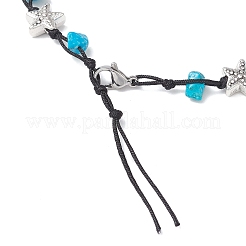 Bracelets de cheville en perles de coquillage cauris synthétiques turquoise et tortue étoile de mer de plage&nbsp;AJEW-AN00687-01