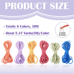 Cordones elásticos de poliéster de 30 m y 6 colores&nbsp;EC-TA0001-07B