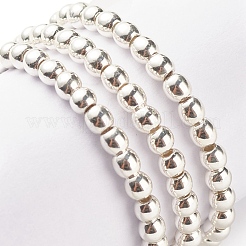 3 Uds. 3 anillos elásticos con cuentas de hematita sintética y jade blanco natural con colgante de luna creciente&nbsp;RJEW-JR00469-01