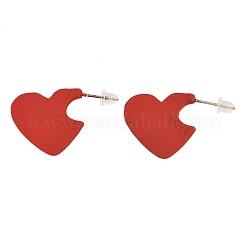 Herzförmige Ohrstecker aus Kunstharz für Damen&nbsp;EJEW-F419-01