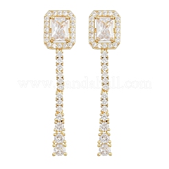 Pendientes de tuerca de circonio cúbico con micro pave de latón&nbsp;KK-CBA8324-14G