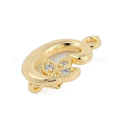 Connettori con lettere in strass di cristallo in ottone&nbsp;KK-S395-06G-C