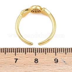 Манжеты из латуни с микро паве кубический цирконий для женщин&nbsp;RJEW-Z113-19