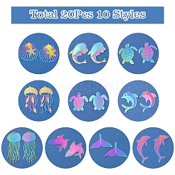 20 шт. 10 стиля ионное покрытие (IP) нержавеющая сталь 304 травленые металлические украшения подвески&nbsp;STAS-FS0001-53