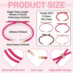 5 Stück 5 Farben Polyesterschnur Armbandherstellung&nbsp;MAK-TA0001-40