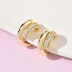 Boucles d'oreilles manchette en laiton zircon cubique transparent&nbsp;KK-CBA56EF-39G