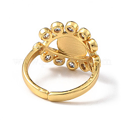 Открытое кольцо-манжета сглаз лэмпворк с прозрачным кубическим цирконием RJEW-L104-03G-03