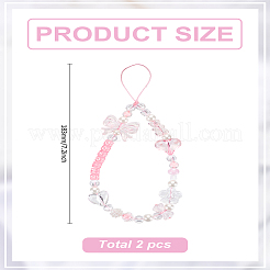 2 шт. акриловые ремешки для мобильного телефона&nbsp;AJEW-LP0001-42