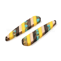 Большие подвески из прозрачной смолы и орехового дерева&nbsp;RESI-E050-01A-02