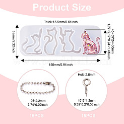 1 stampo in silicone fai da te a forma di gatto con sabbie mobili&nbsp;DIY-TA0009-71
