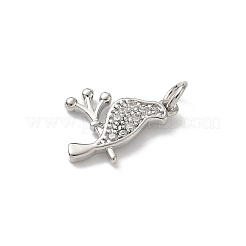 Латунные микропаве прозрачные подвески с фианитом&nbsp;KK-B155-09P