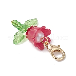 Decorazioni pendenti con perle di imitazione in acrilico e plastica e perline di semi giapponesi&nbsp;HJEW-JM03232-02