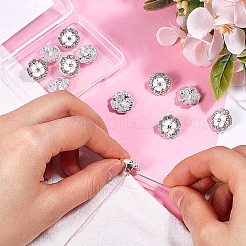 12 Stück Legierungs-Strass-Ösenknöpfe&nbsp;BUTT-GF0003-66