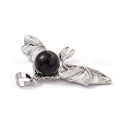 Натуральные золотистые обсидианные подвески&nbsp;KK-A173-11P