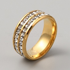 Anello da dito con strass&nbsp;RJEW-WH0012-20G