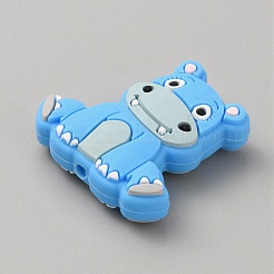 Экологически чистые силиконовые бусины в форме носорога&nbsp;SIL-WH0019-24C