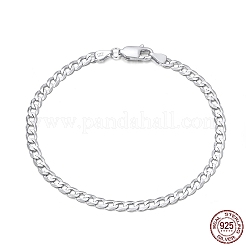 Braccialetti con catena barbazzale in argento sterling placcato rodio&nbsp;BJEW-I314-007D-P