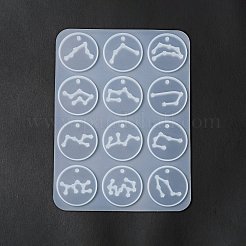 Двенадцать созвездий круглые подвески силиконовые Молды&nbsp;DIY-G073-01