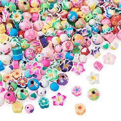 200 Stück 4 Stile handgemachte Polymer Clay Blumen Pflaumenblüten Perlen&nbsp;CLAY-TA0002-05