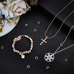 6 шт. 2 цвета 925 соединительных кольца из стерлингового серебра с фиксатором&nbsp;STER-BBC0008-70A-G