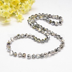 Половина покрытием полигон стеклянные бусинки пряди&nbsp;EGLA-J093-HP02