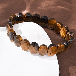 Braccialetti elastici con perline sfaccettate in pietre preziose miste naturali e sintetiche per donna&nbsp;BJEW-K251-07