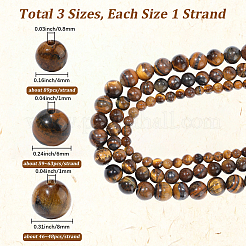 3 нити 3 стилей натуральные круглые бусины тигровый глаз ab&nbsp;G-PA0001-38