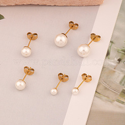 Французский романтический комплект из 3 пары круглых сережек-гвоздиков из нержавеющей стали 304 WZ4094