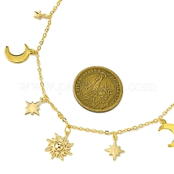 Collane con ciondolo in ottone con luna&nbsp;X1-NJEW-TA00164