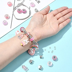 Наборы для изготовления браслетов из европейских бусин из смолы и сплава «сделай сам»&nbsp;DIY-FS0007-21