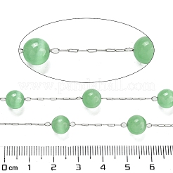 Нержавеющая сталь 304 со стеклянными звеньями «кошачий глаз»&nbsp;CHS-G038-08P-01